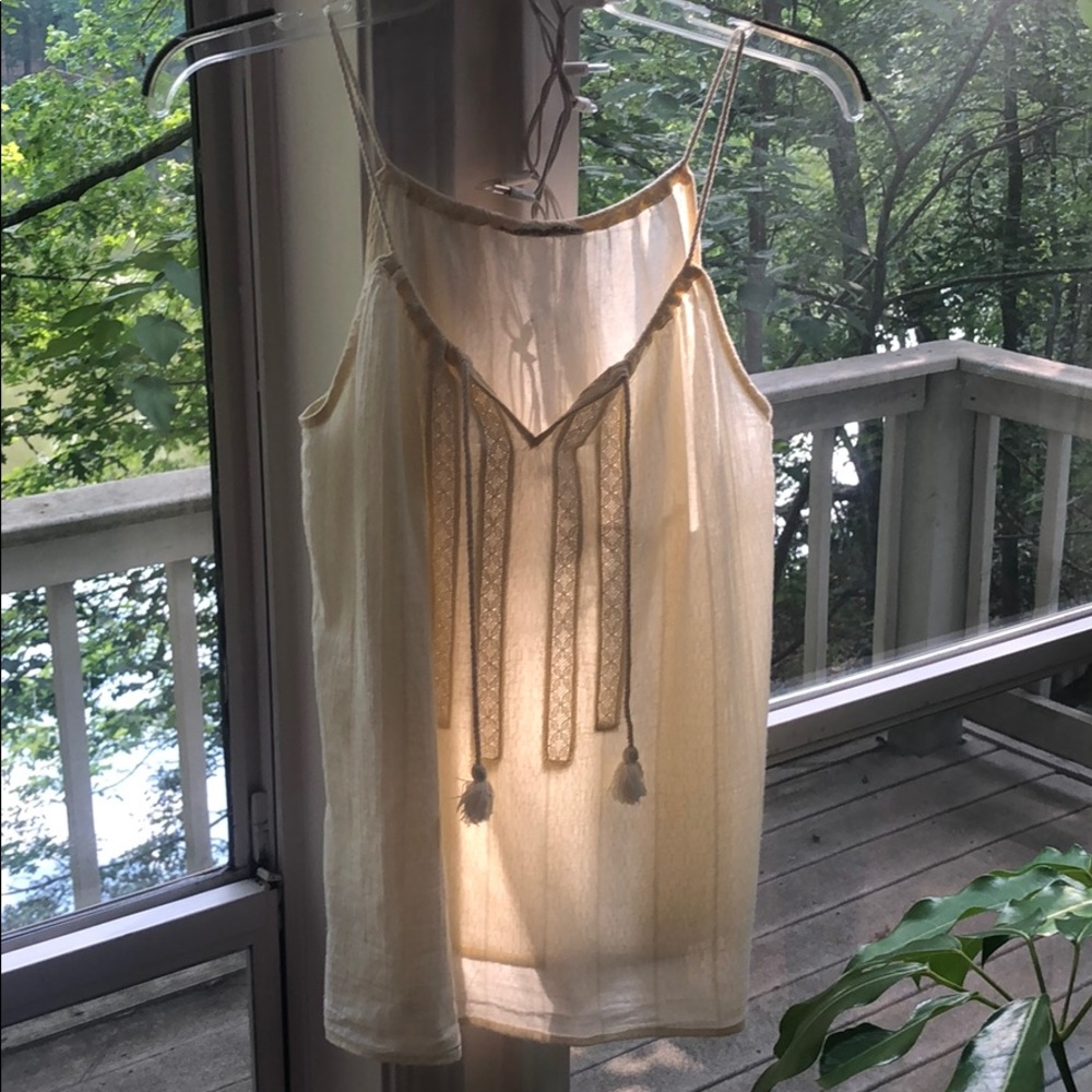 Bohemian cream cotton tank Size S/M